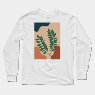 Two Tropical Leaves - Abstract Boho Long Sleeve T-Shirt